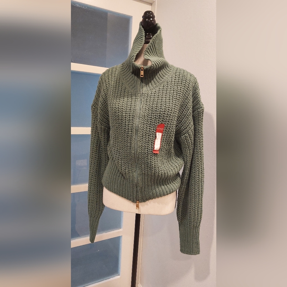 Guess Women's Olive Knit Turtleneck Sweater